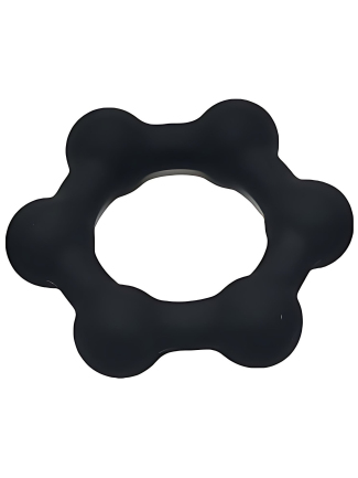 Cockring lesté en silicone avec boules en acier 38 mm
