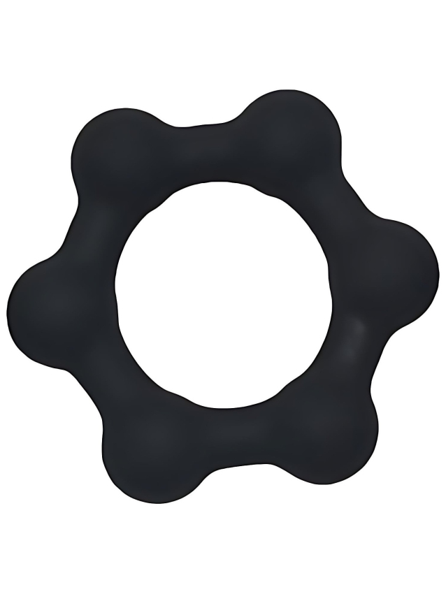 Cockring lesté en silicone avec boules en acier 38 mm - vue 3