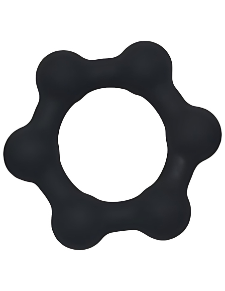 Cockring lesté en silicone avec boules en acier 38 mm - vue 3