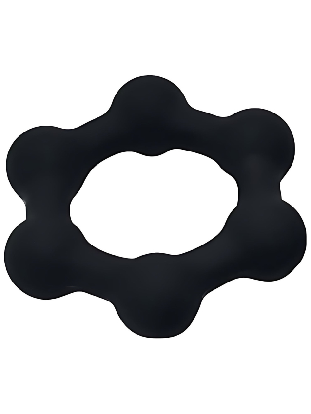 Cockring lesté en silicone avec boules en acier 38 mm - vue 4