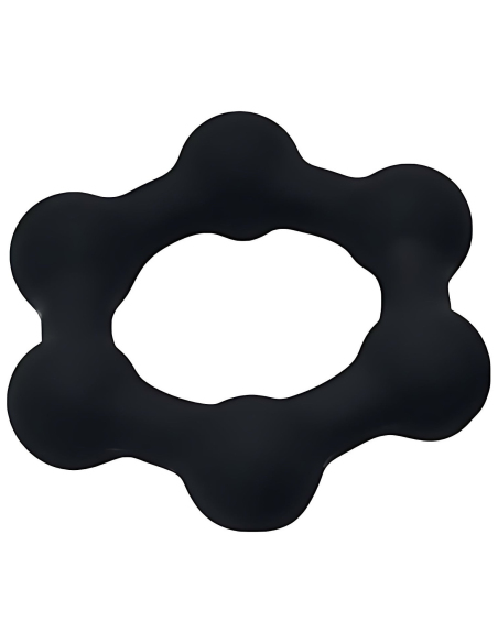 Cockring lesté en silicone avec boules en acier 38 mm - vue 4
