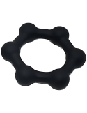 Cockring lesté en silicone avec boules acier 42 mm