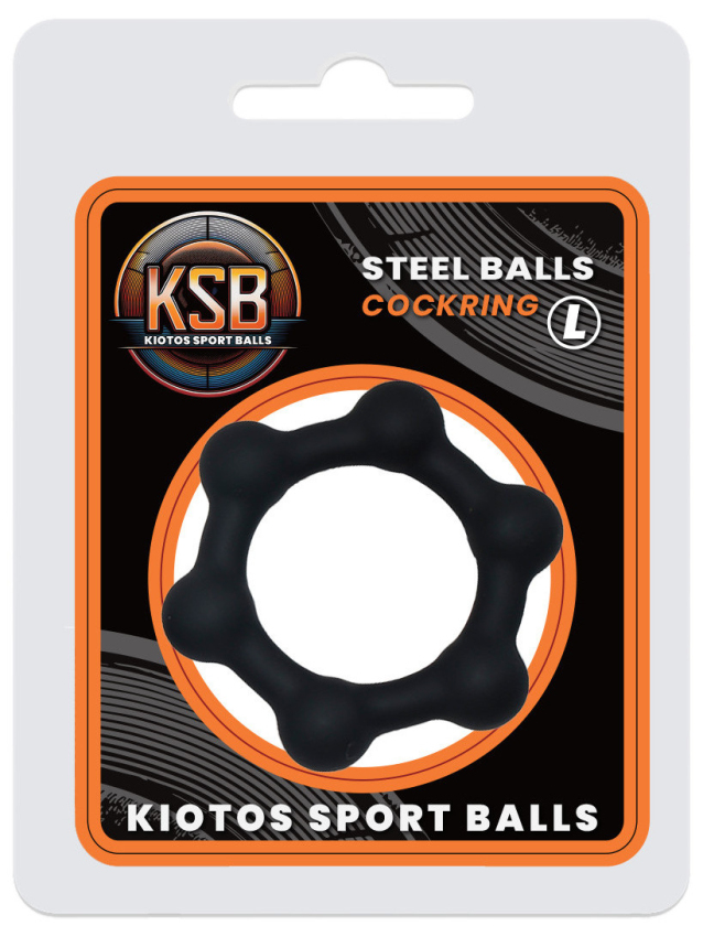Cockring lesté en silicone avec boules acier 42 mm - vue 2