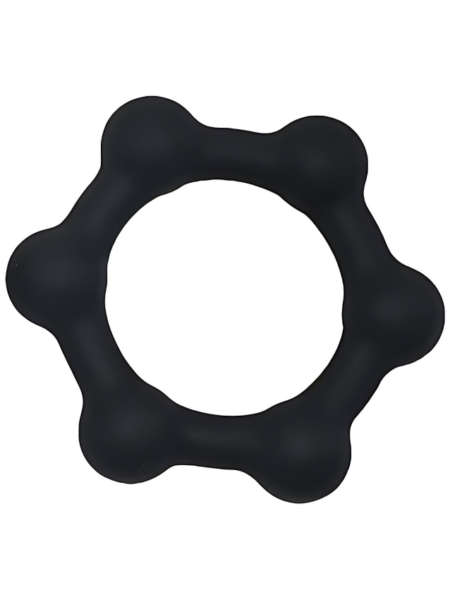 Cockring lesté en silicone avec boules acier 42 mm - vue 3