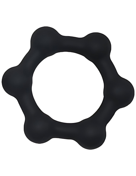 Cockring lesté en silicone avec boules acier 42 mm - vue 3