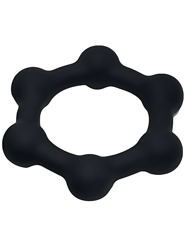 Cockring lesté en silicone avec boules acier 42 mm - vue 4