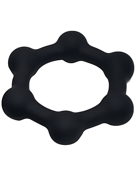 Cockring lesté en silicone avec boules acier 42 mm - vue 4