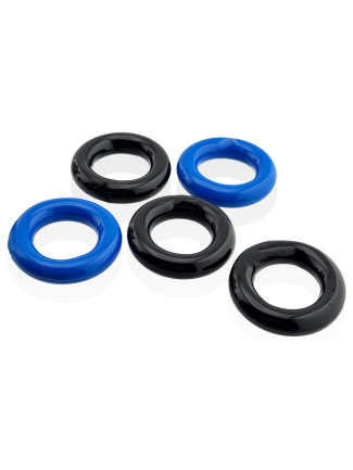 Lot de 5 cockrings souples et étirables 22 mm