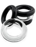 Lot de 5 cockrings étirables en Flex TPR 22 mm noir-transparent - vue 5