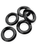 Cockrings étirables noirs en lot de 5 pour une stimulation renforcée