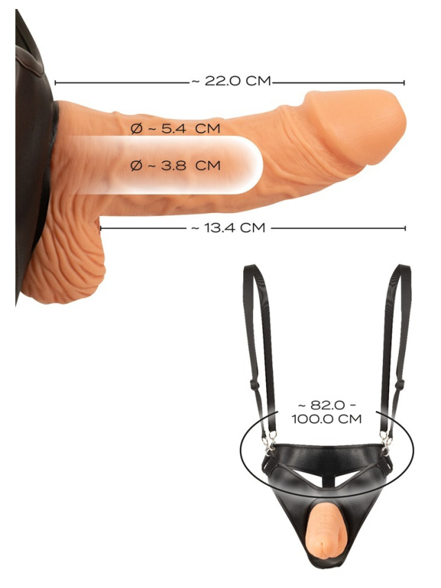 Strap-on creux en silicone réaliste pour couple - vue 7