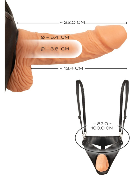 Strap-on creux en silicone réaliste pour couple - vue 7