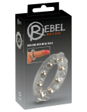 Anneau pénien en silicone avec billes métalliques