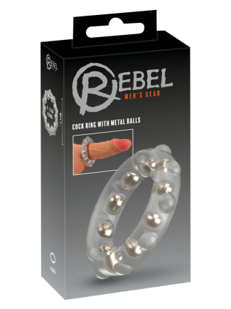 Anneau pénien en silicone avec billes métalliques