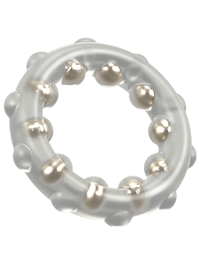 Anneau pénien en silicone avec billes métalliques - vue 2