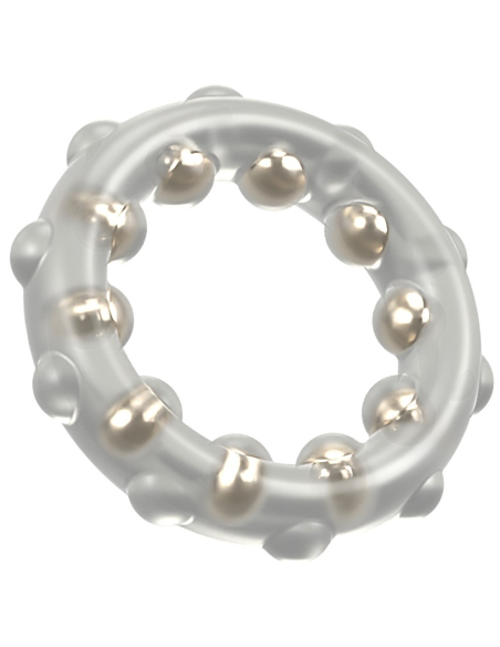 Anneau pénien en silicone avec billes métalliques - vue 2