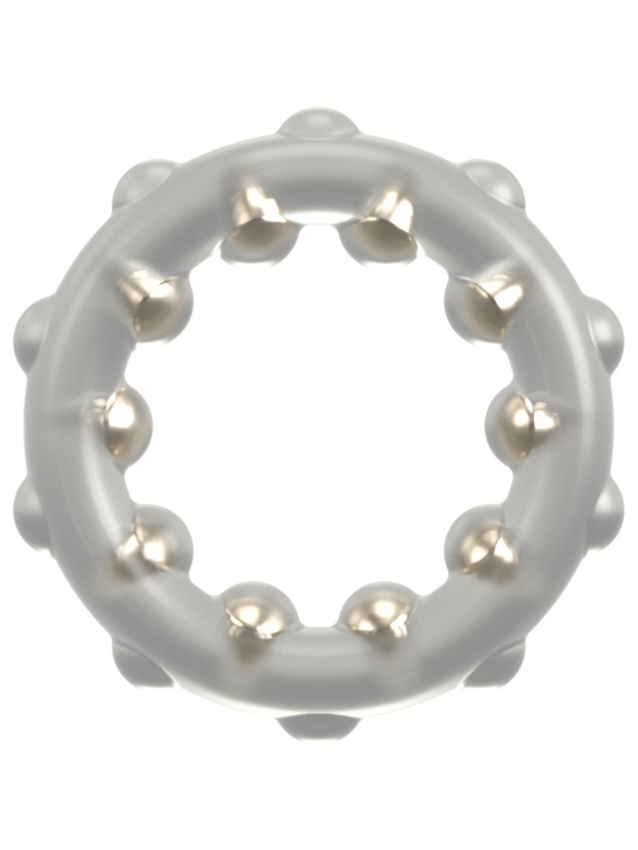Anneau pénien en silicone avec billes métalliques - vue 3