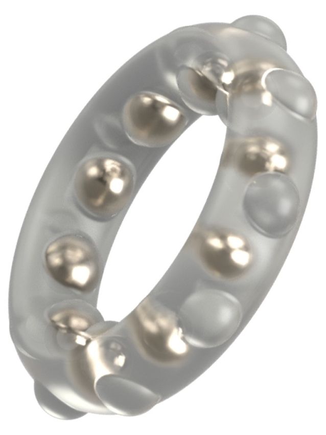 Anneau pénien en silicone avec billes métalliques - vue 4