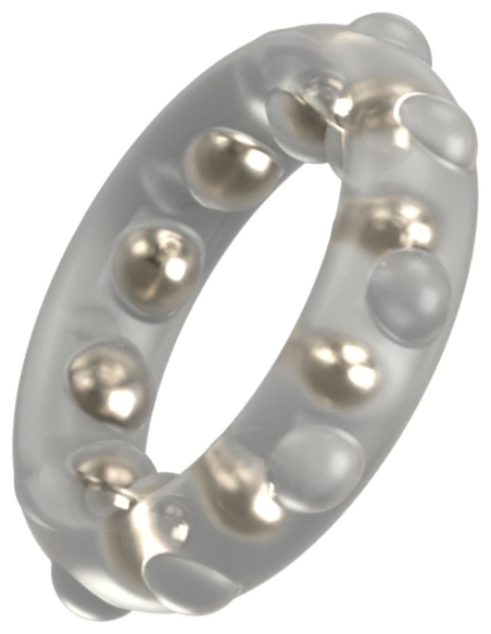 Anneau pénien en silicone avec billes métalliques - vue 4