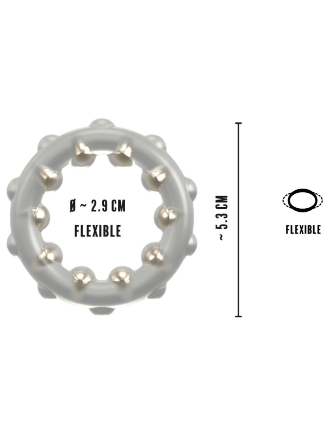Anneau pénien en silicone avec billes métalliques - vue 6