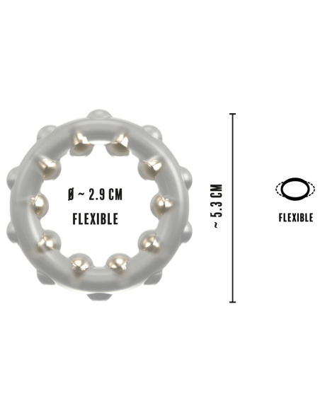 Anneau pénien en silicone avec billes métalliques - vue 6