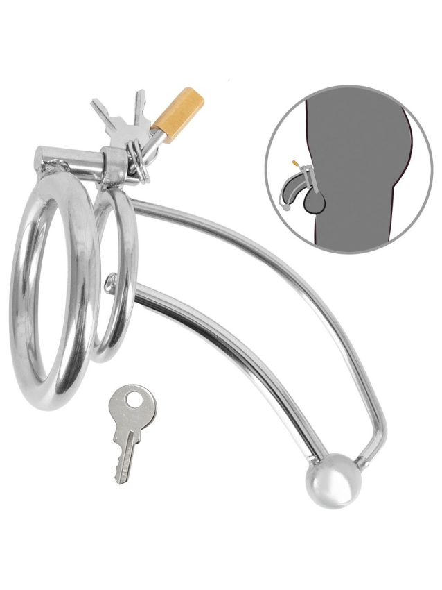 Cage de chasteté avec dilatateur creux - vue 2