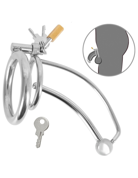 Cage de chasteté avec dilatateur creux - vue 2