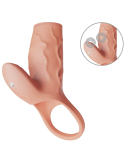 Manchon vibrant en silicone doux avec stimulateur clitoridien intégré - vue 2