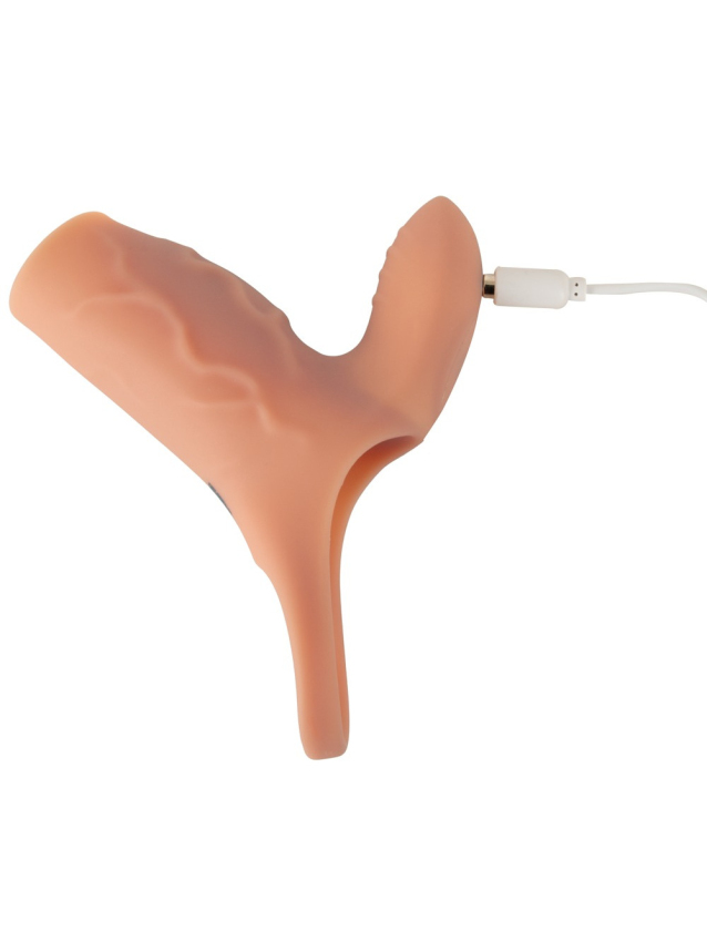Manchon vibrant en silicone doux avec stimulateur clitoridien intégré - vue 9
