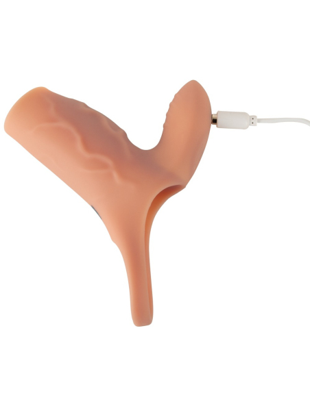 Manchon vibrant en silicone doux avec stimulateur clitoridien intégré - vue 9