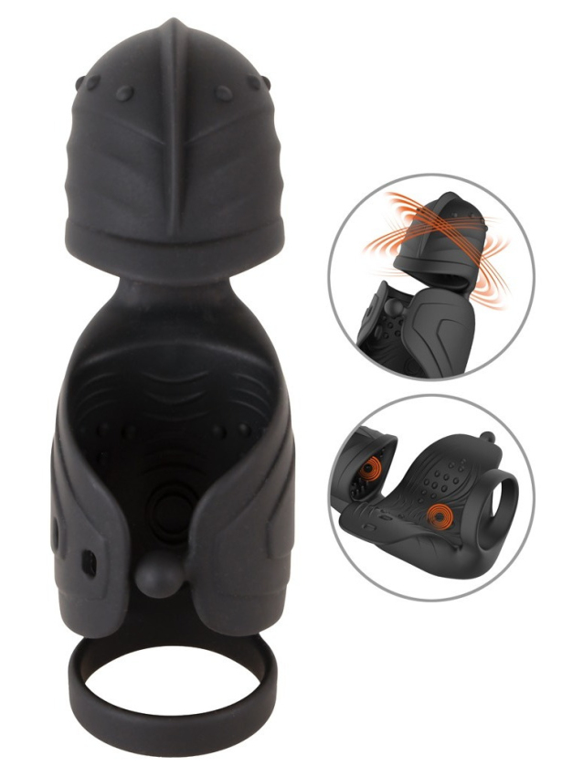 Vibromasseur pénien avec stimulateur de gland elliptique - vue 2