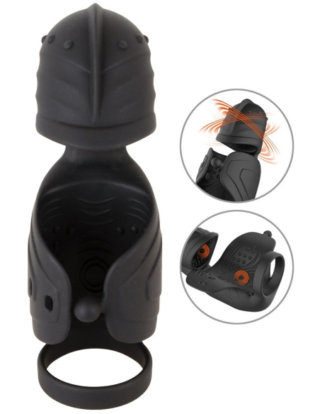 Vibromasseur pénien avec stimulateur de gland elliptique - vue 2