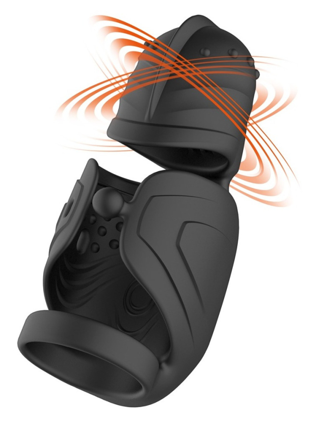 Vibromasseur pénien avec stimulateur de gland elliptique - vue 5