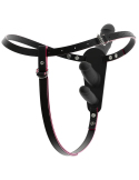 Vibromasseur double pénétration avec télécommande et harnais ajustable