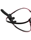 Vibromasseur double pénétration avec télécommande et harnais ajustable