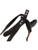 Vibromasseur double pénétration avec télécommande et harnais ajustable