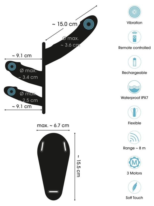 Vibromasseur double pénétration avec...