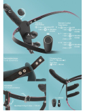 Vibromasseur double pénétration avec télécommande et harnais ajustable