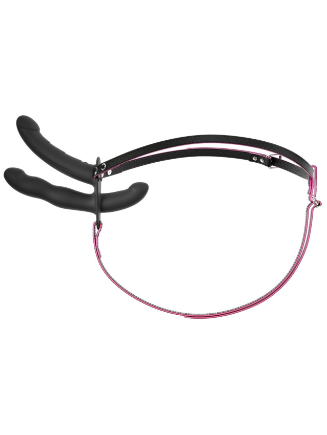 Vibromasseur double strap-on avec...