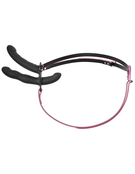 Vibromasseur double strap-on avec télécommande et 3 moteurs puissants