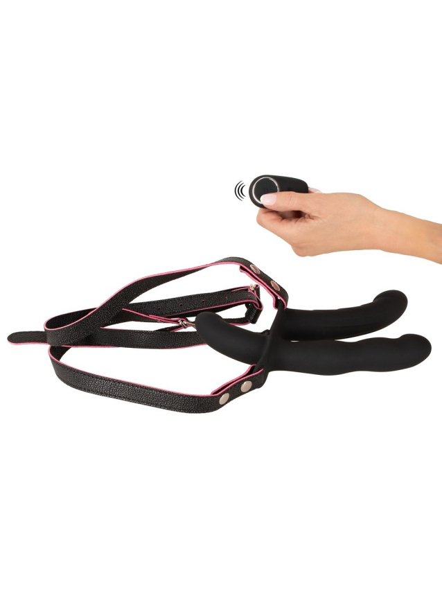 Vibromasseur double strap-on avec...