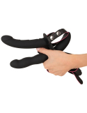 Vibromasseur double strap-on avec télécommande et 3 moteurs puissants