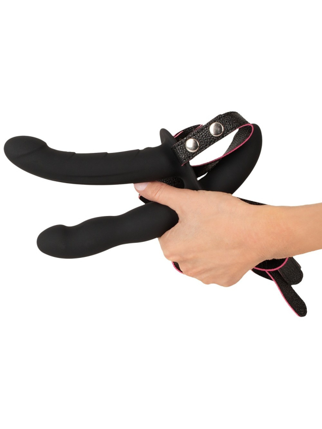 Vibromasseur double strap-on avec...