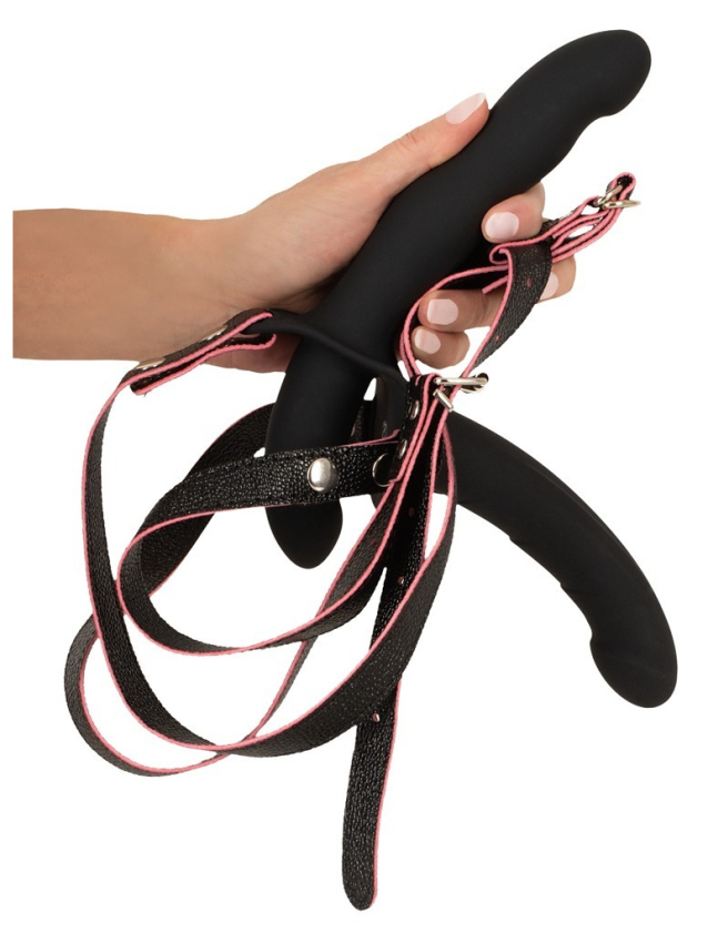 Vibromasseur double strap-on avec...