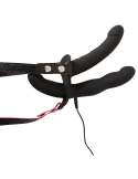 Vibromasseur double strap-on avec télécommande et 3 moteurs puissants