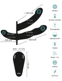 Vibromasseur double strap-on avec télécommande et 3 moteurs puissants