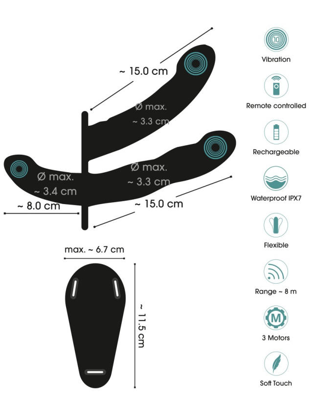 Vibromasseur double strap-on avec...