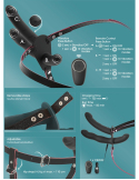 Vibromasseur double strap-on avec télécommande et 3 moteurs puissants