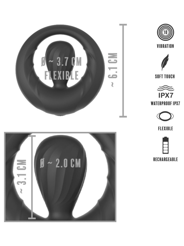 Anneau pénien avec stimulateur vibrant en silicone doux - vue 11