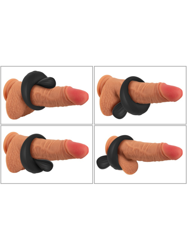 Anneau pénien avec stimulateur vibrant en silicone doux - vue 12